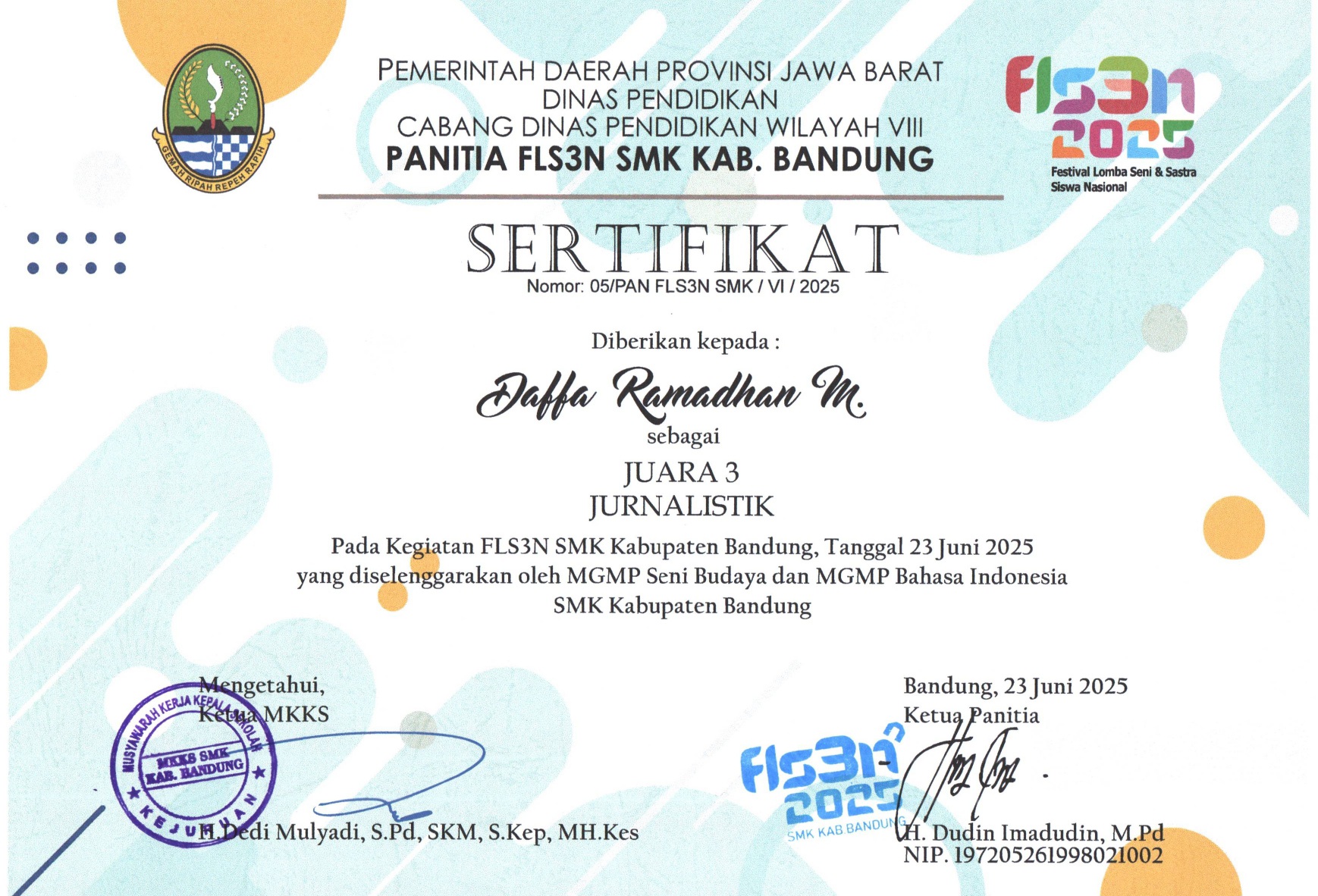 FLS3N Certificate