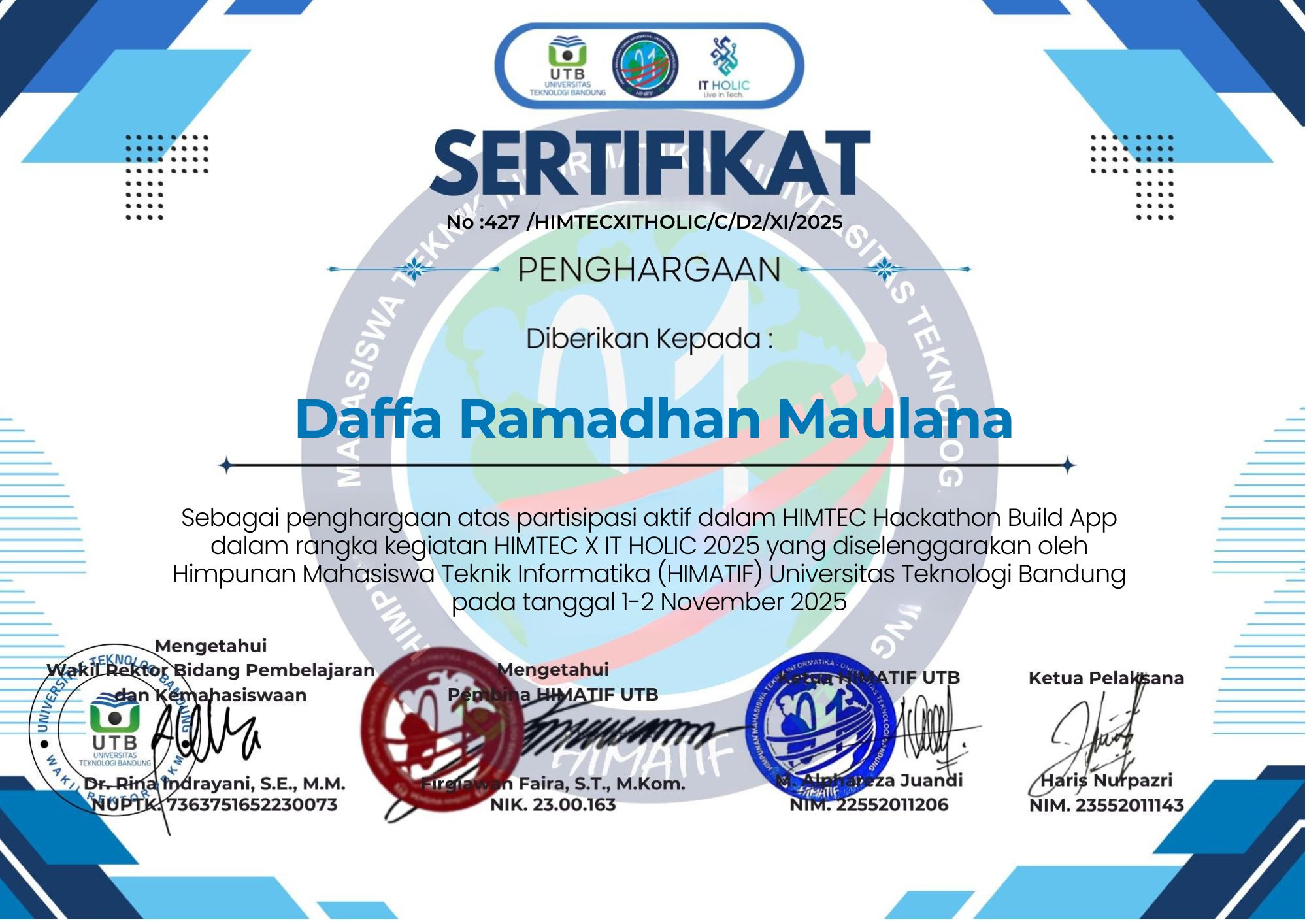 Hackathon Certificate